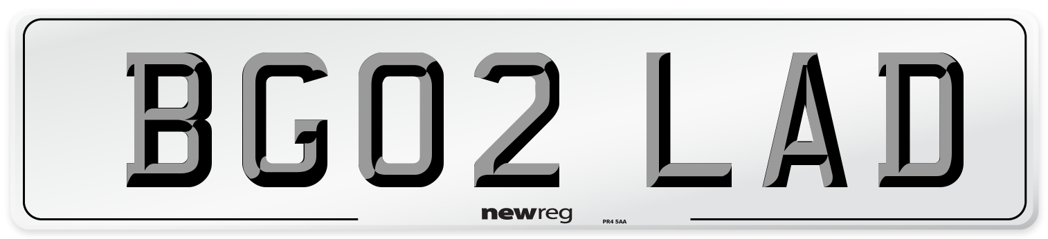 BG02 LAD Number Plate from New Reg